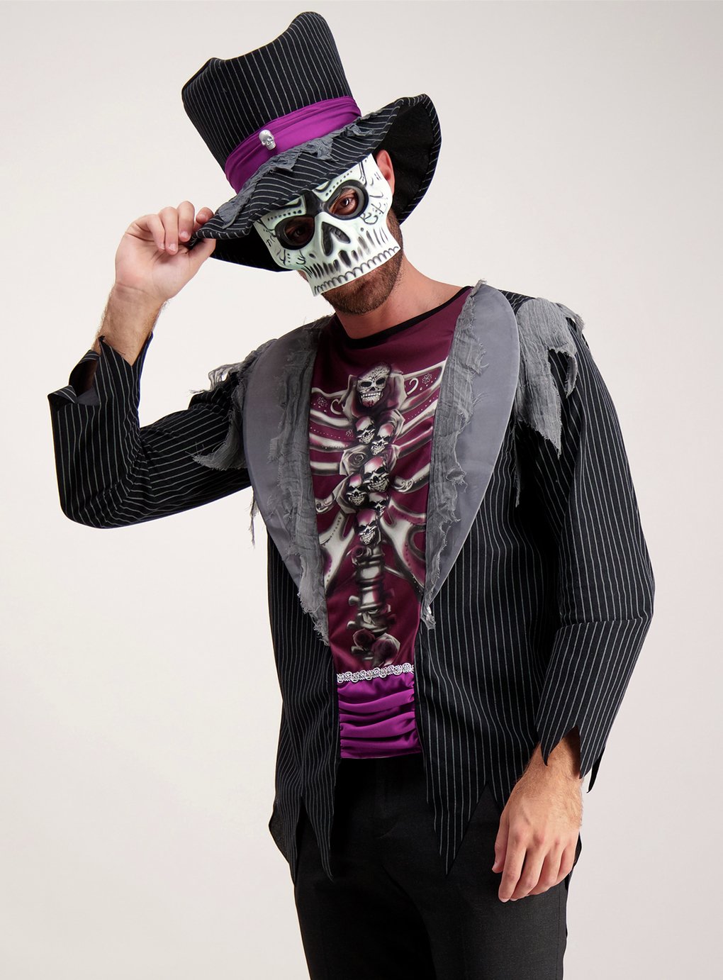 Halloween Men's Skeleton Tuxedo Fancy Dress Large/X Large