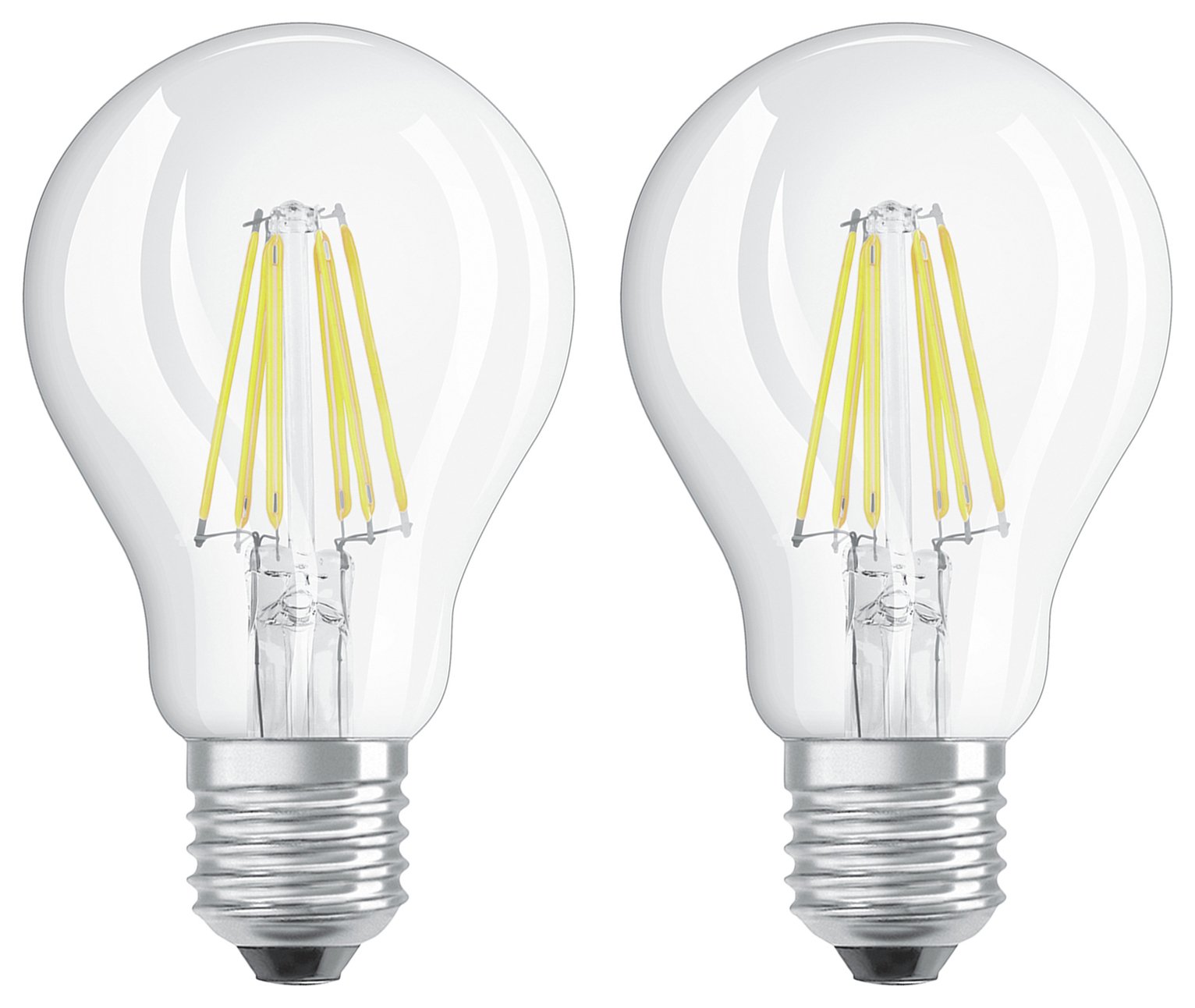 Osram 60W Filament LED Classic Glass GLS Bulb- Twin Pack