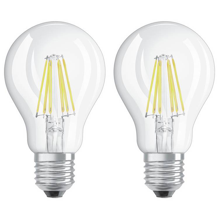 Osram 6W Filament LED Classic Glass GLS Bulb- Twin Pack 0