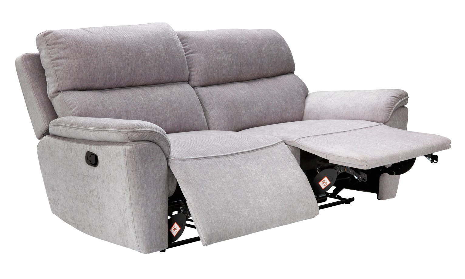 Argos Home Sandy 3 Seater Fabric Manual Recline Sofa -Silver