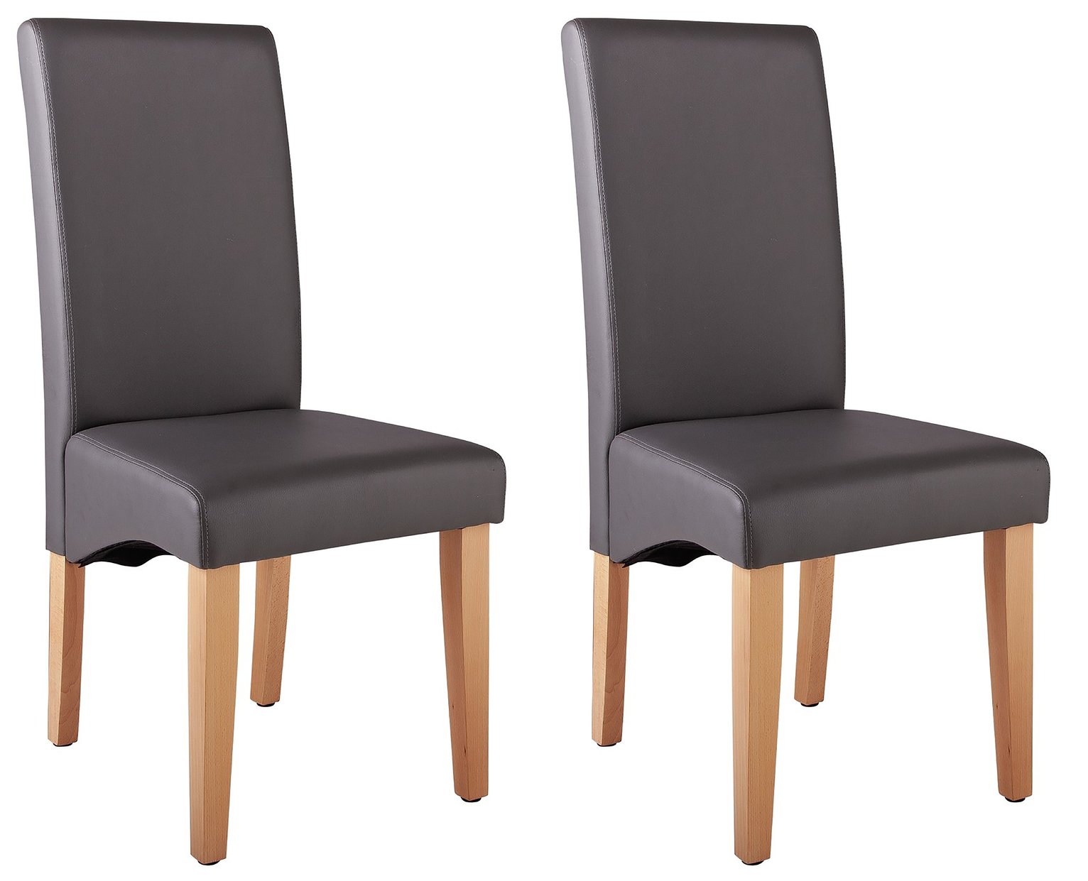 Argos Home Pair of Skirted Dining Chairs - Charcoal
