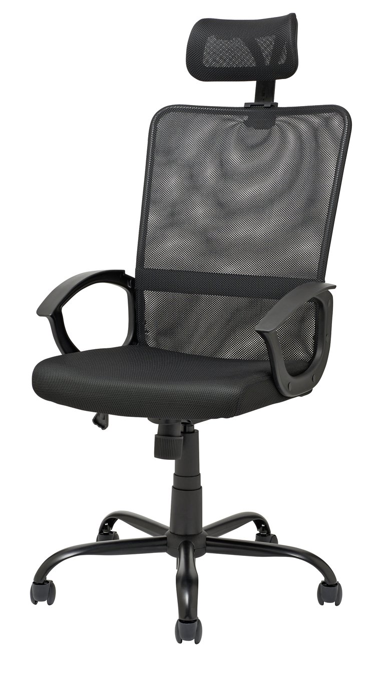 Argos Home High Back Mesh Adjustable Office Chair - Black