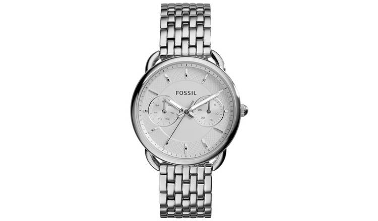 Buy Fossil Ladies Tailor Es3712 Silver Tone Chronograph Watch Womens Watches Argos