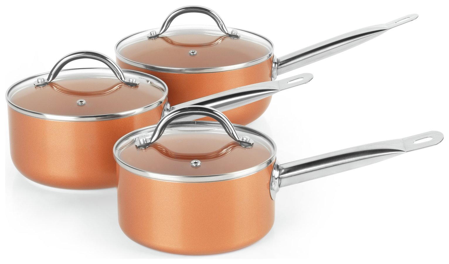 Salter 3 Piece Copper Ceramic Collection Pan Set