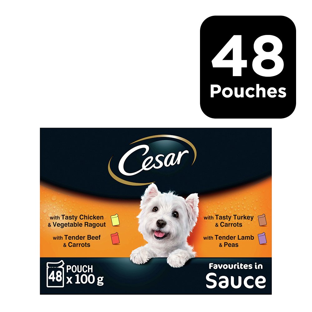 Cesar Favourites in Sauce Wet Adult Dog Food 48 Pouches