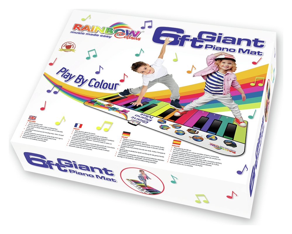Rainbow Colours 6ft Giant Piano Mat