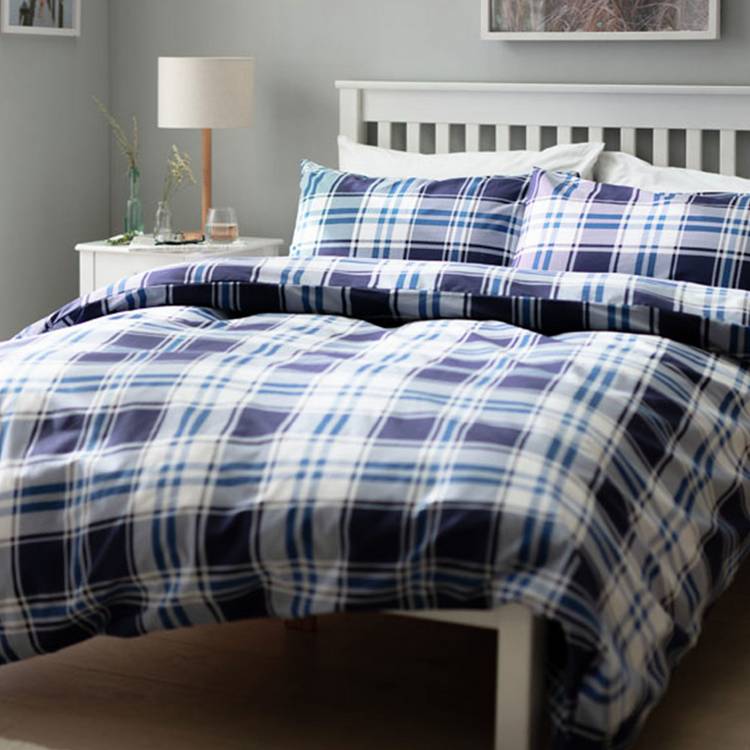 Argos Home Check Blue & White Bedding Set - Double 0