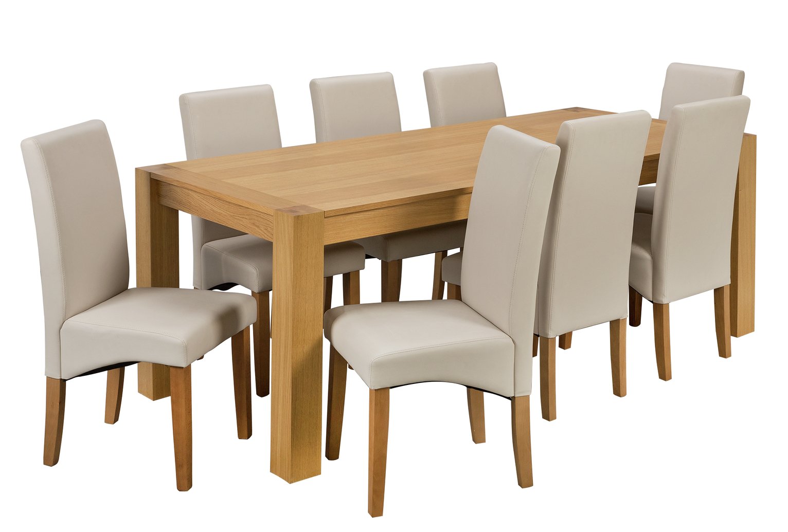 Argos Home Alston Oak Veneer Table and 8 Chairs - Cream