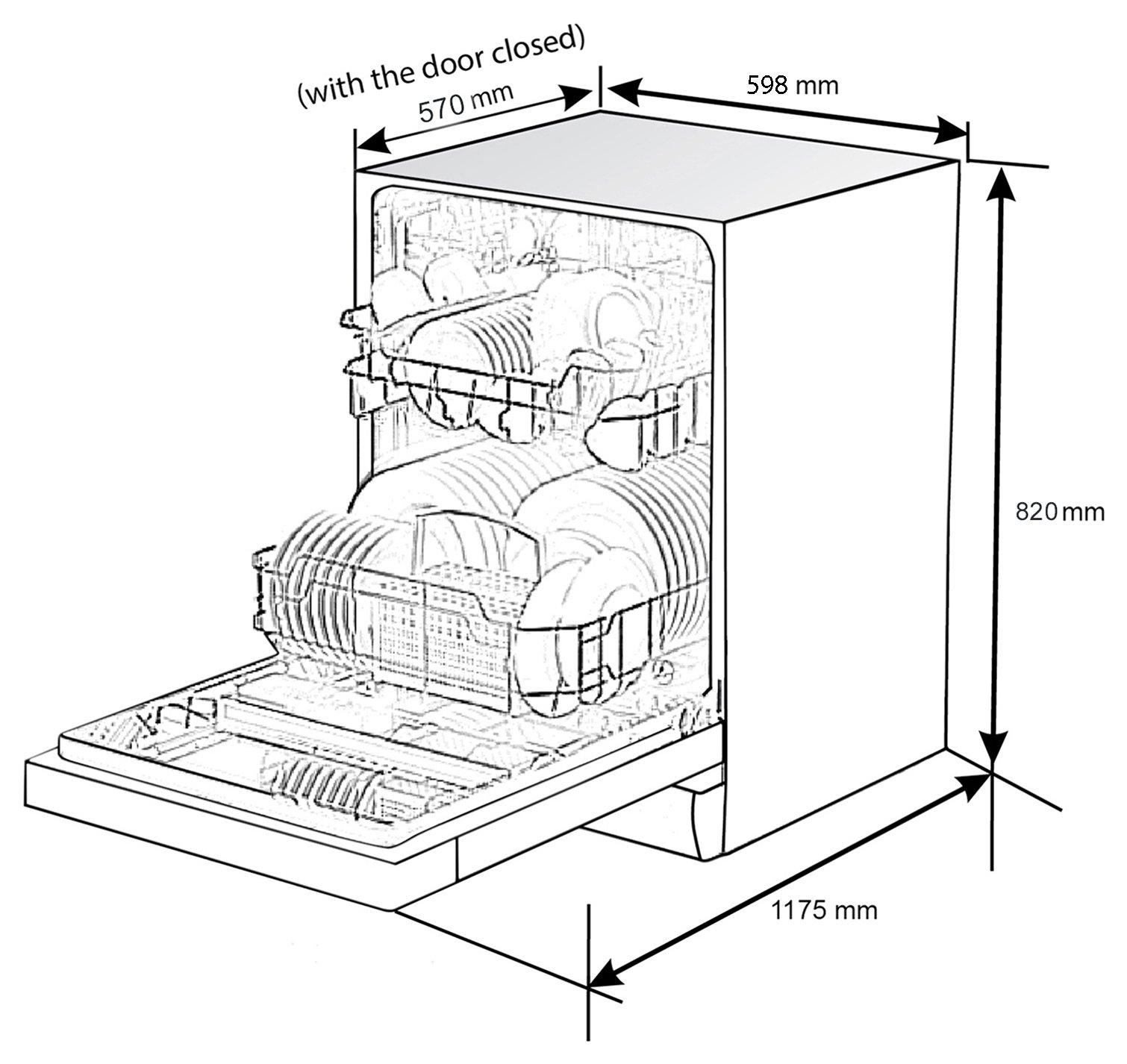 bush dw12lsint full size integrated dishwasher