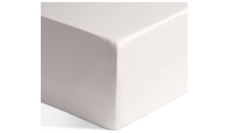 Habitat Egyptian Cotton 400TC Cream Fitted Sheet- Superking