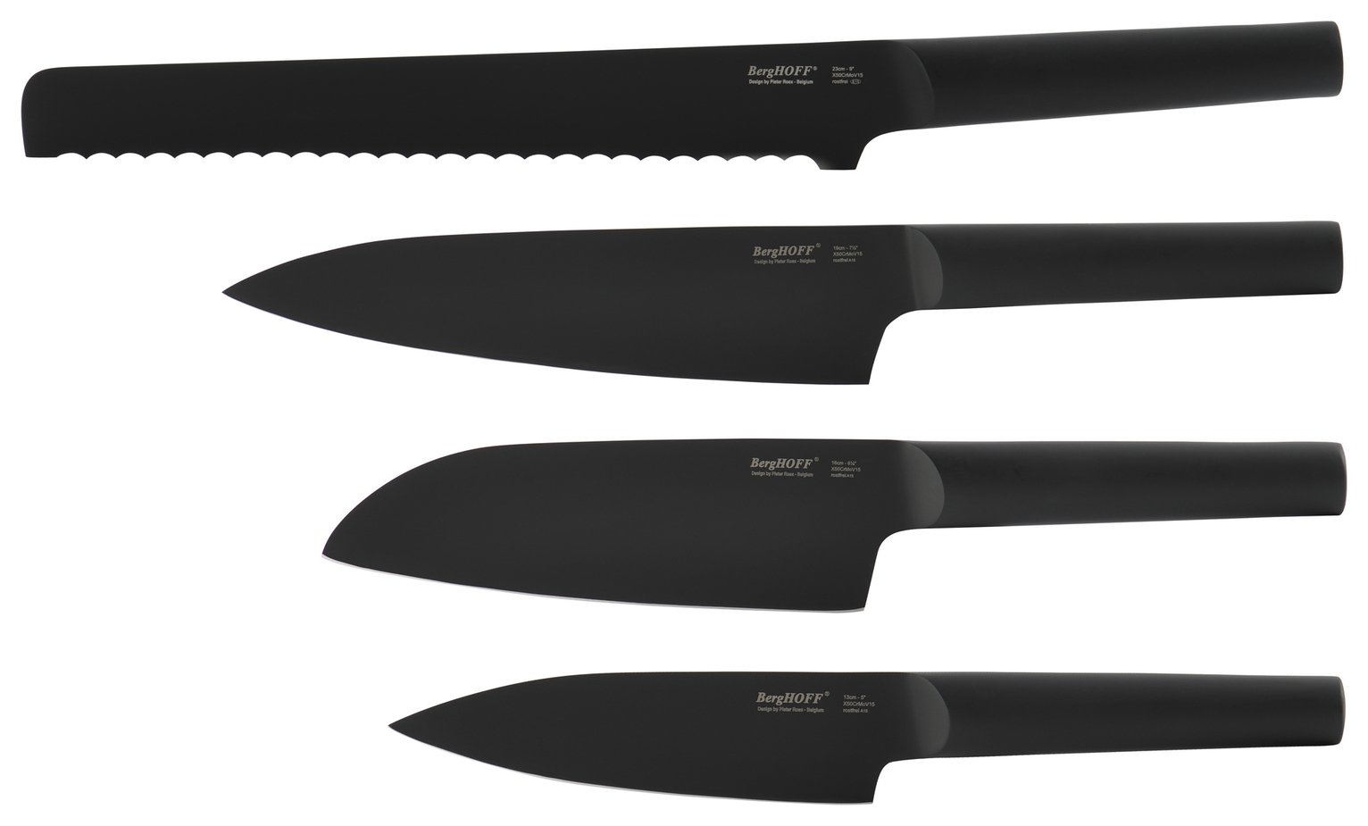 BergHOFF Ron All Black 4 Piece Knife Set.