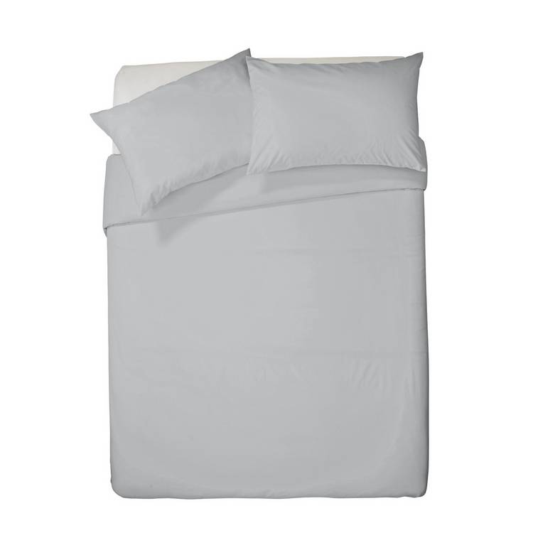 Habitat Pure Cotton 200TC Grey Bedding Set - Double 0