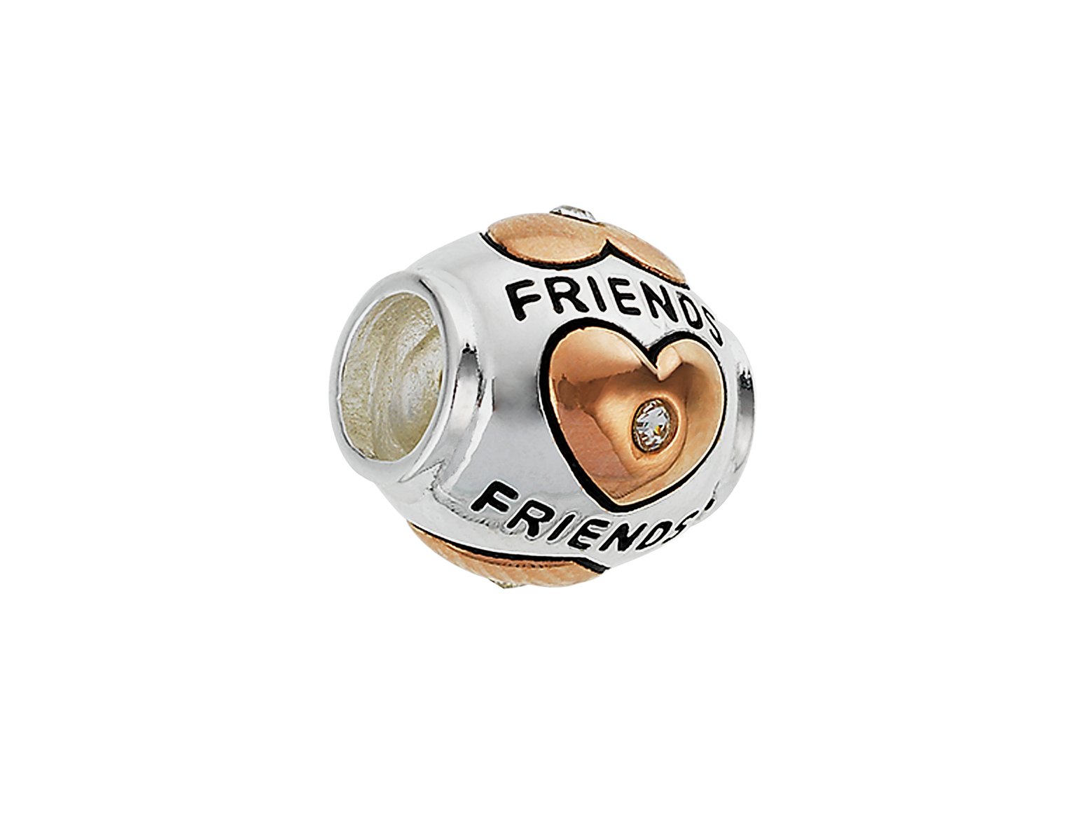 Moon & Back Sterling Silver Two Tone CZ Friends Bead Reviews