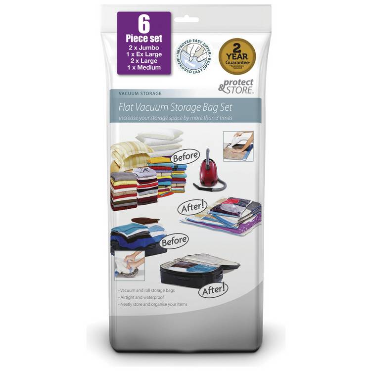 Protect & Store Mixed Vacuum Storage Bags 6 Piece Set 0