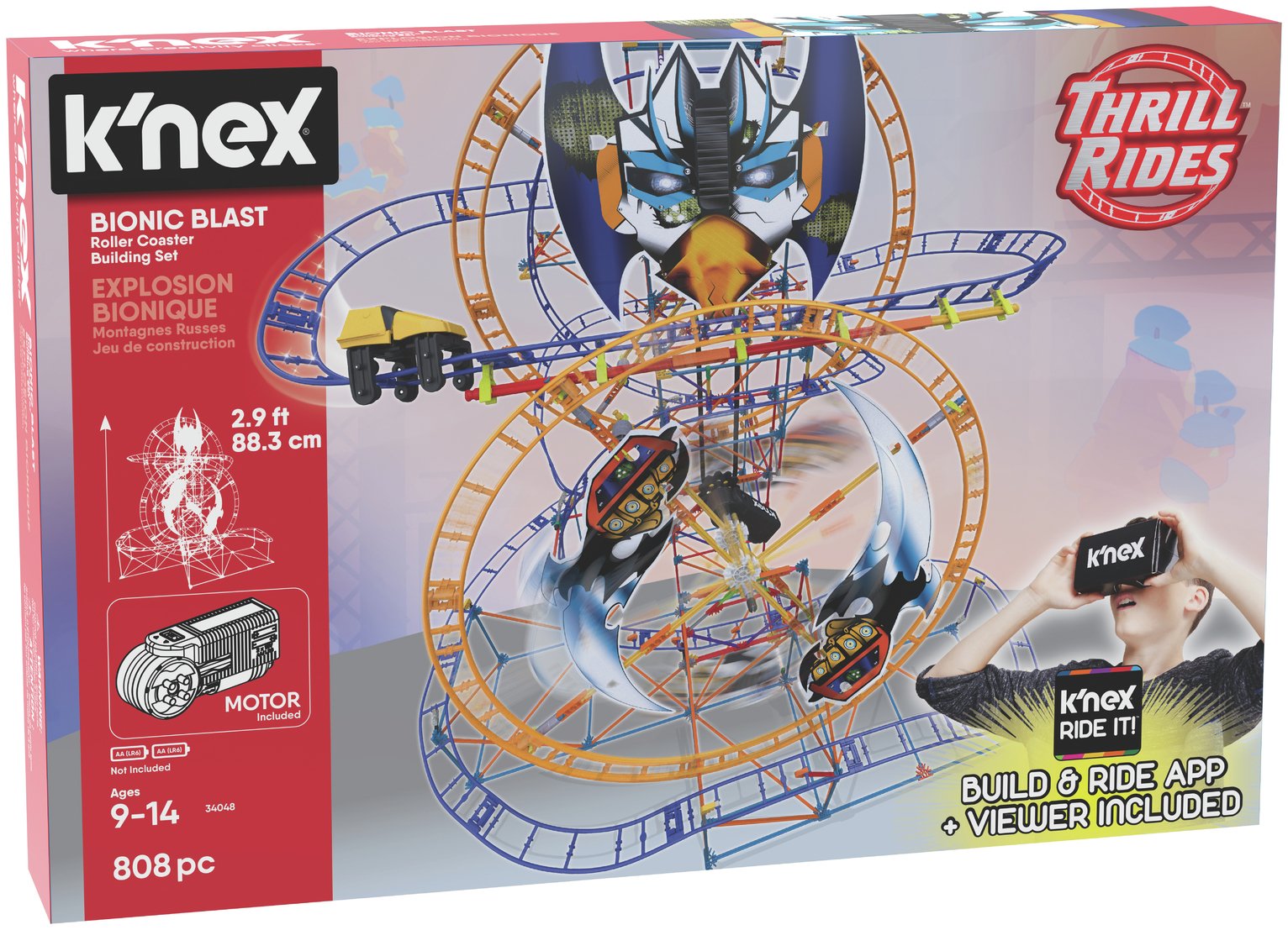 K'NEX Bionic Blast Roller Coaster Building Set