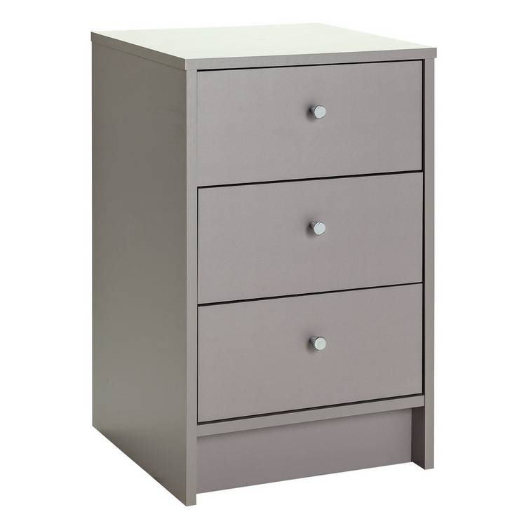 Argos Home Malibu 3 Drawer Bedside Table - Grey 0