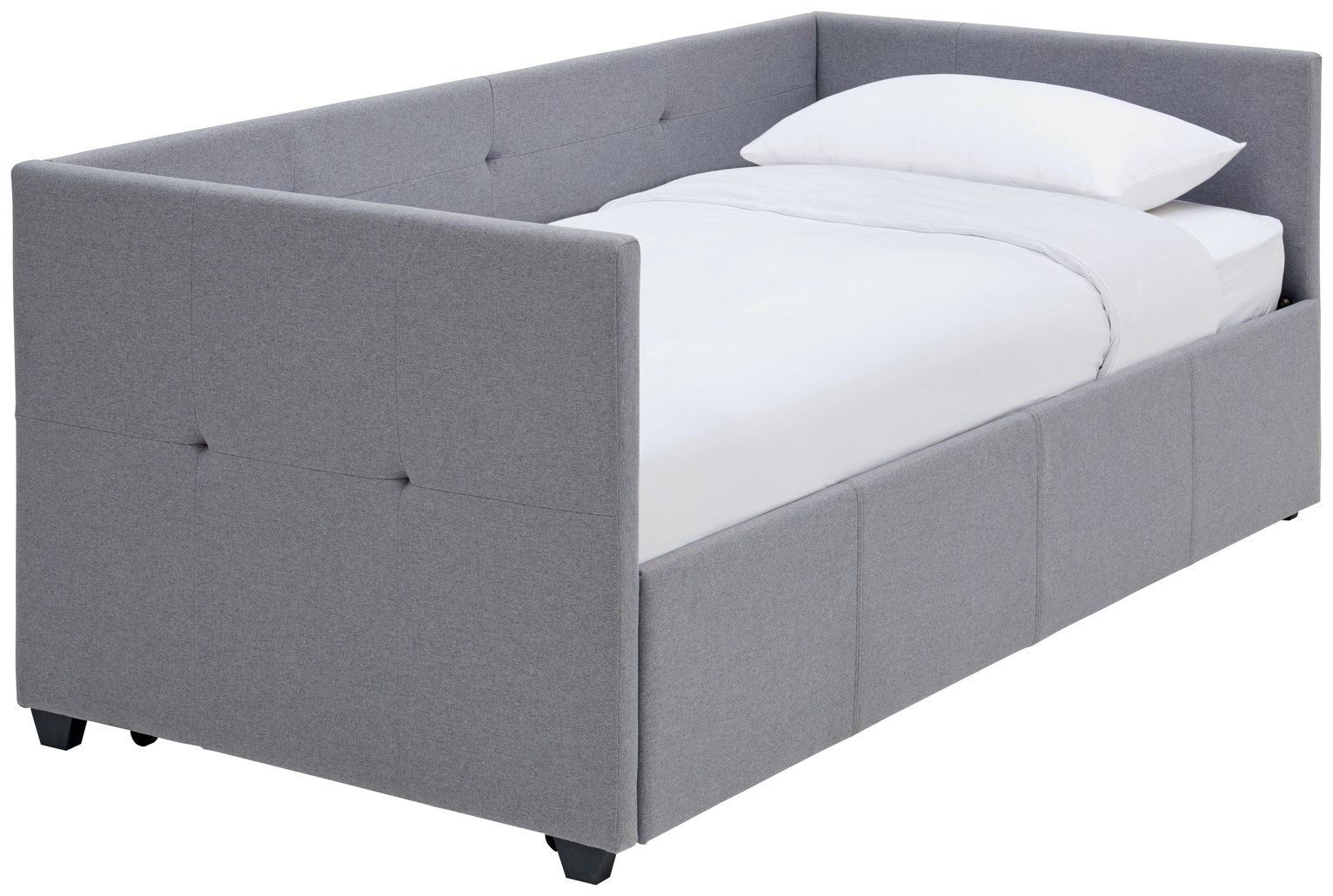 Argos Home Tamara Fabric Day Bed with Trundle - Grey