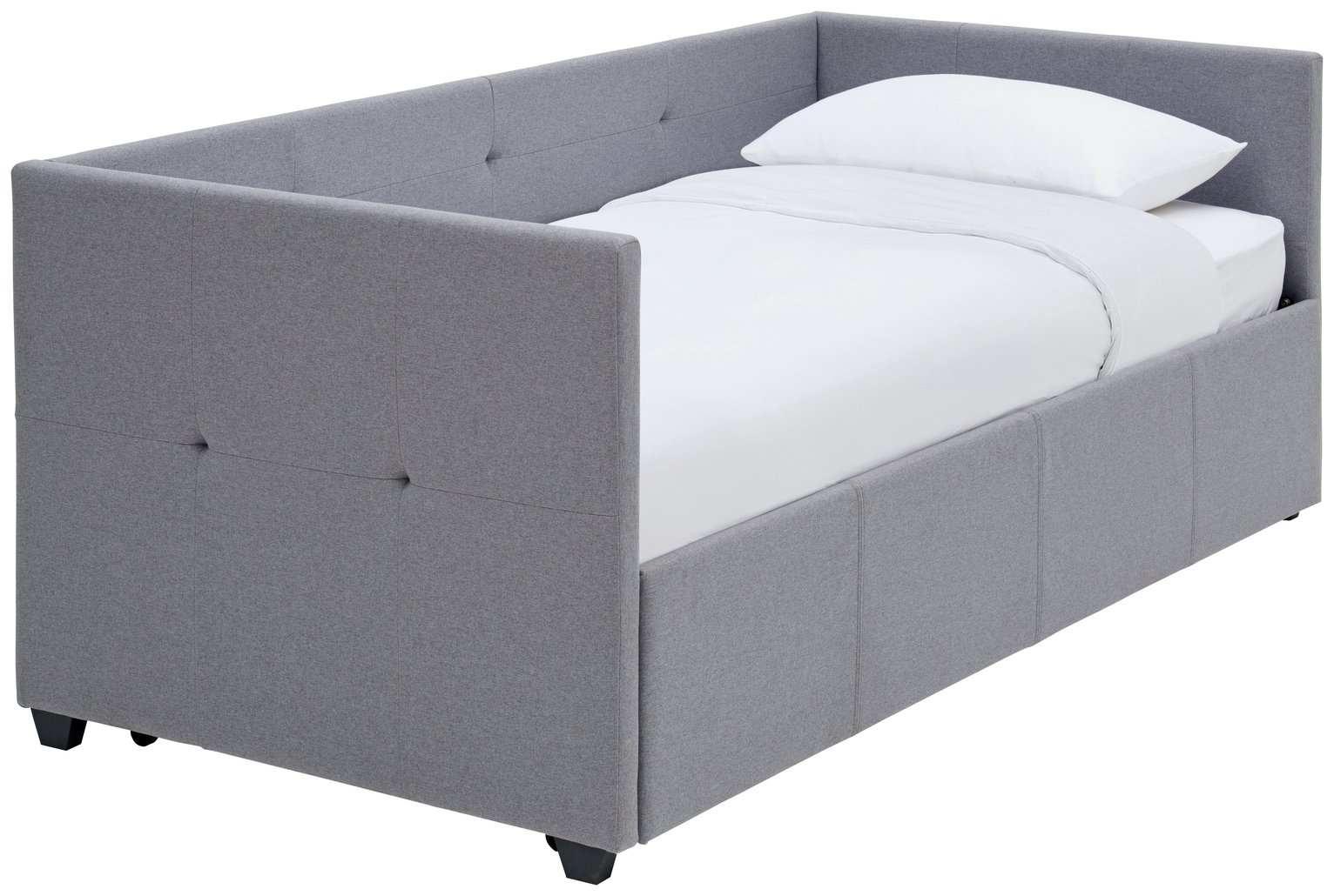 Argos Home Tamara Fabric Day Bed with Trundle - Grey (8479042) | Argos ...