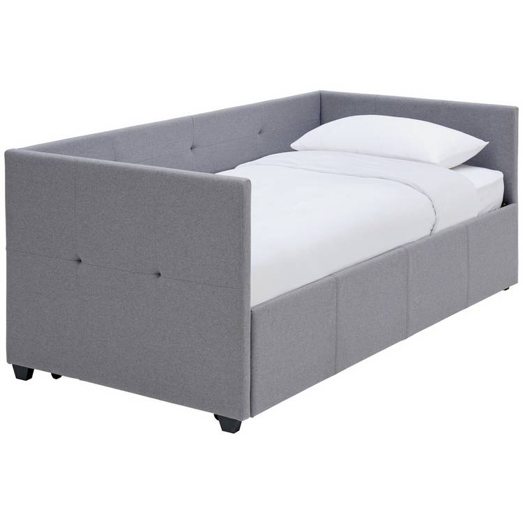 Argos Home Tamara Fabric Day Bed with Trundle - Grey 0