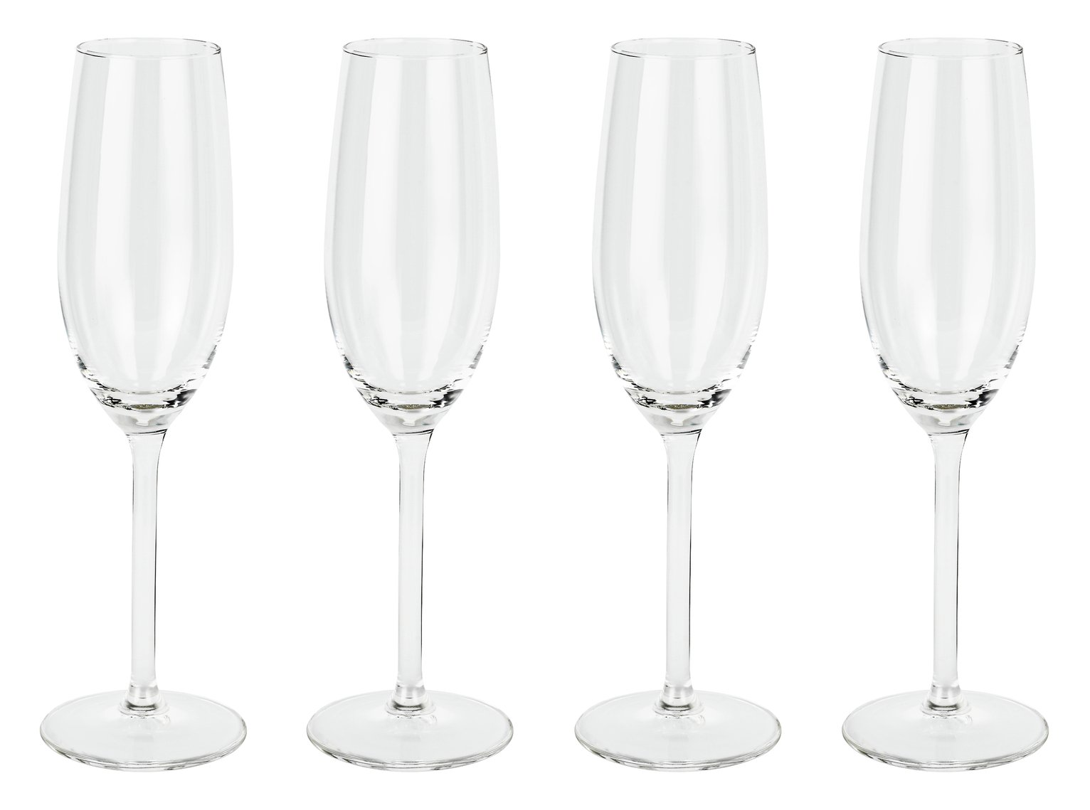 4 champagne glasses