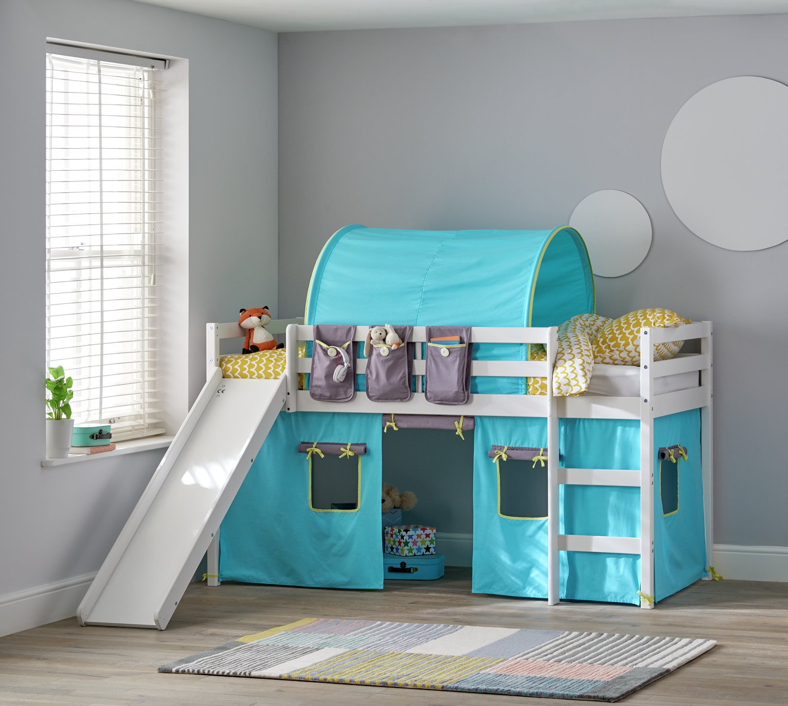 Argos Home Kaycie White Mid Sleeper with Slide Blue Tent 8479396 Argos Price Tracker pricehistory