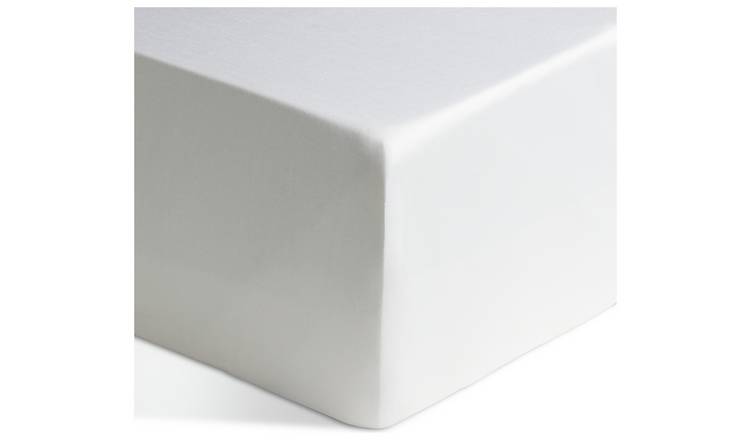 Habitat Egyptian Cotton 400TC White Fitted Sheet - Single