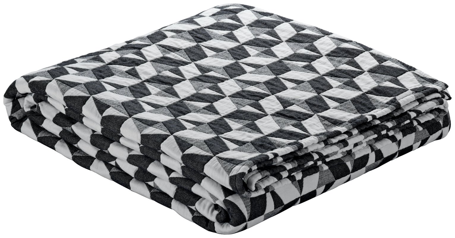 Habitat Paulista 150x200cm Throw - Black and White