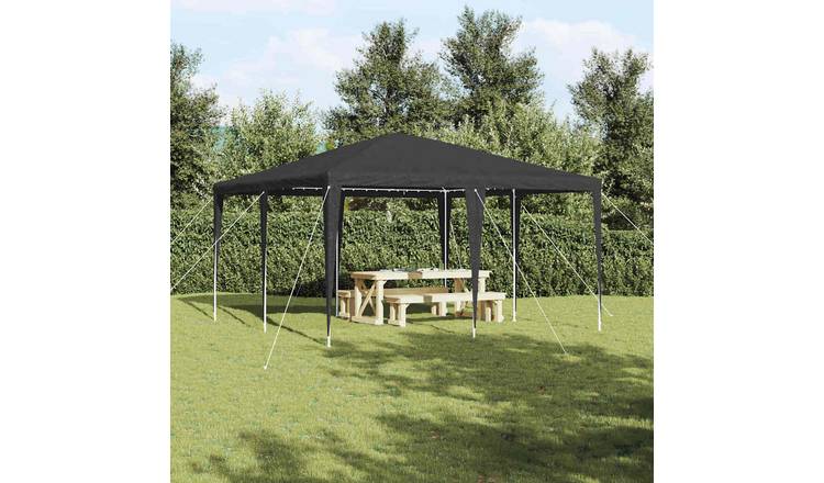 Walplus 4 x 4 m Polyethylene Steel Frame Party Tent - Anthracite