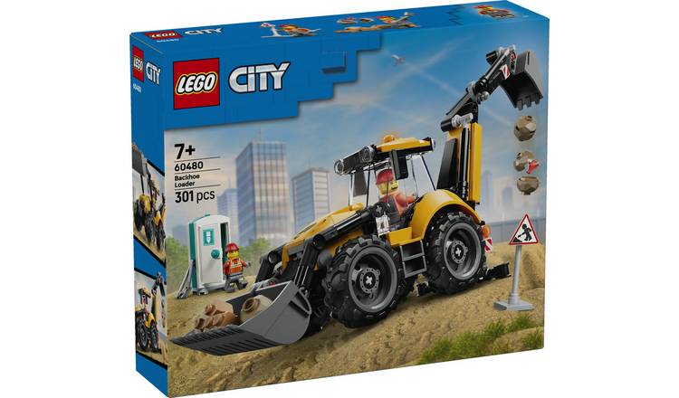 LEGO City Yellow Backhoe Loader - Construction Site Toy 60480 PREORDER