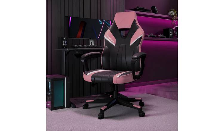 X Rocker Tempest Faux Leather Office Gaming Chair - Pink And Black