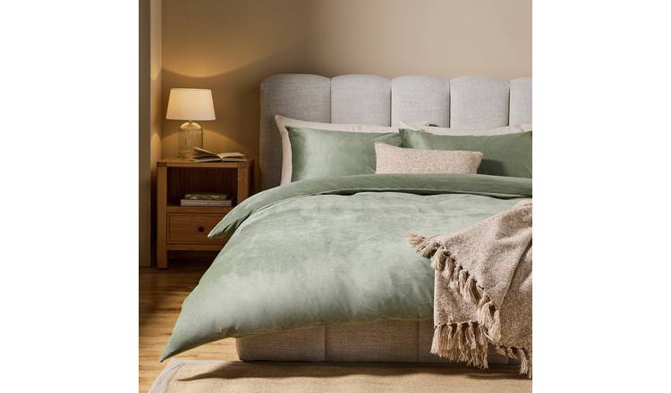 Argos Home Slinky Fleece Green Bedding Set - Single