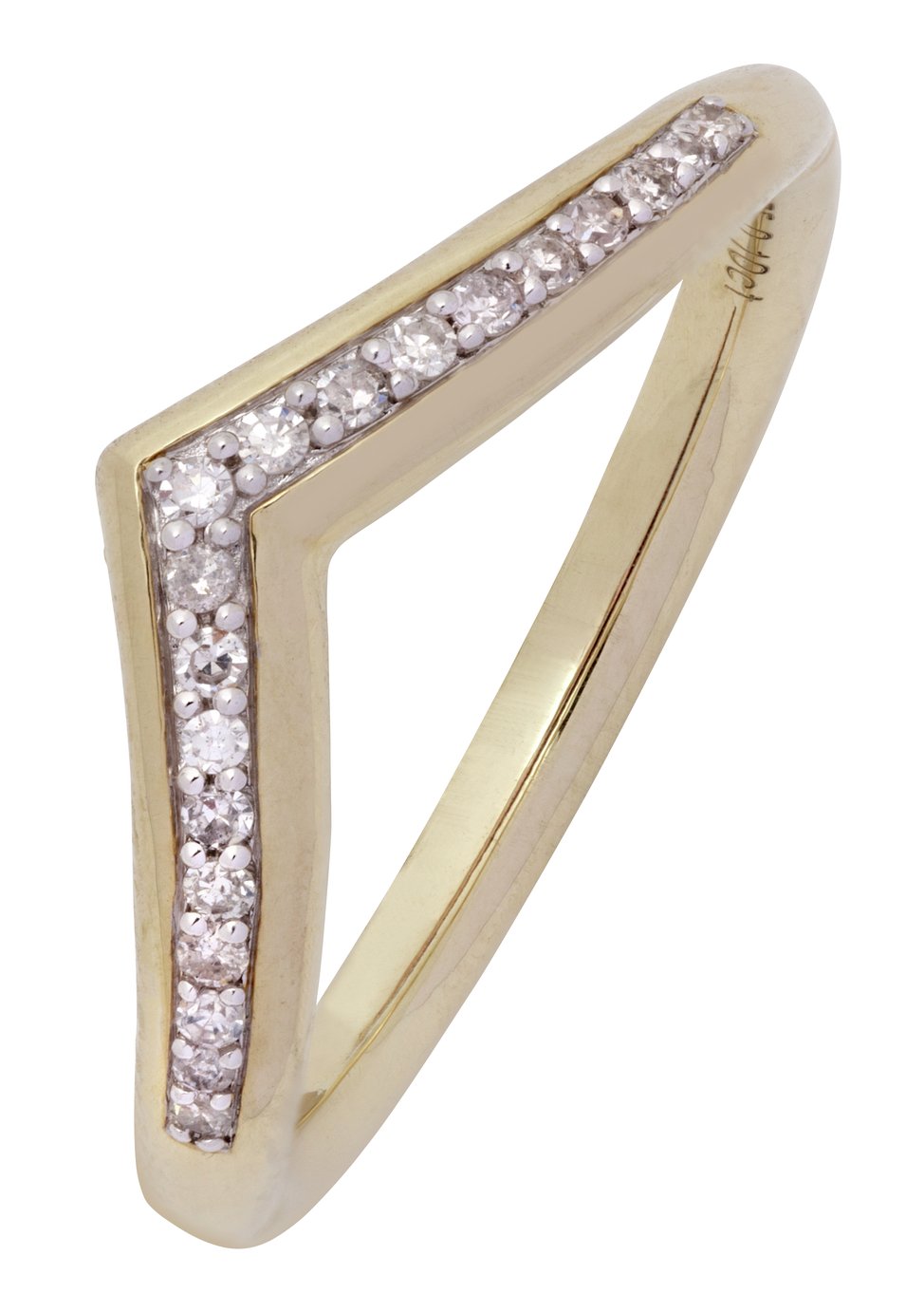 Revere 9ct Gold 0.10ct tw Diamond Wishbone Wedding Ring Review