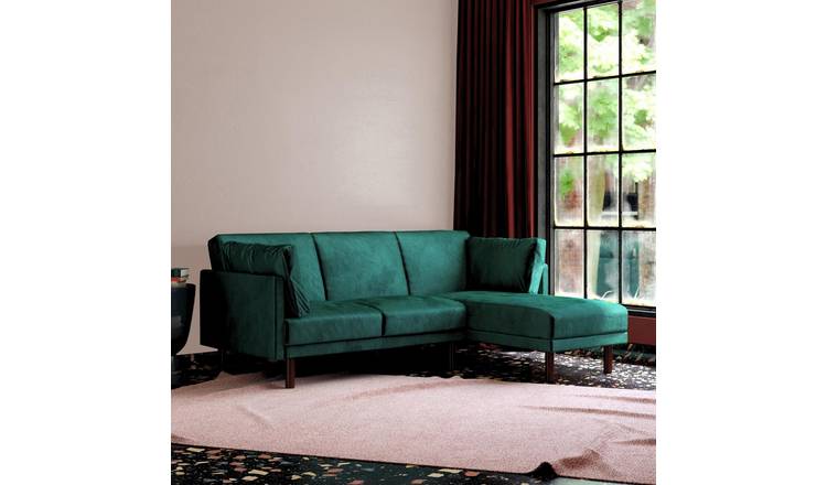 Dorel Clair Velvet Futon Sofa Bed - Green