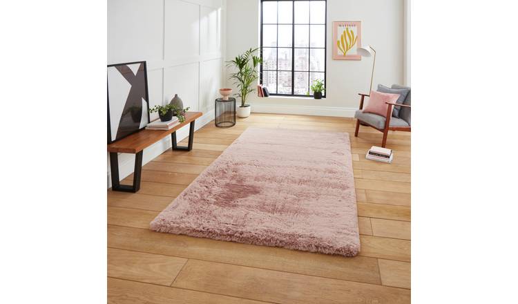 Think Rugs Super Teddy Dusty Rose Shaggy Rug - 80x150cm