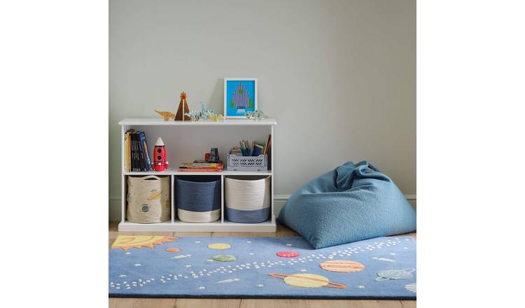 Great Little Trading Company Space Explorer Navy Blue Wool Rug - 180x120cm