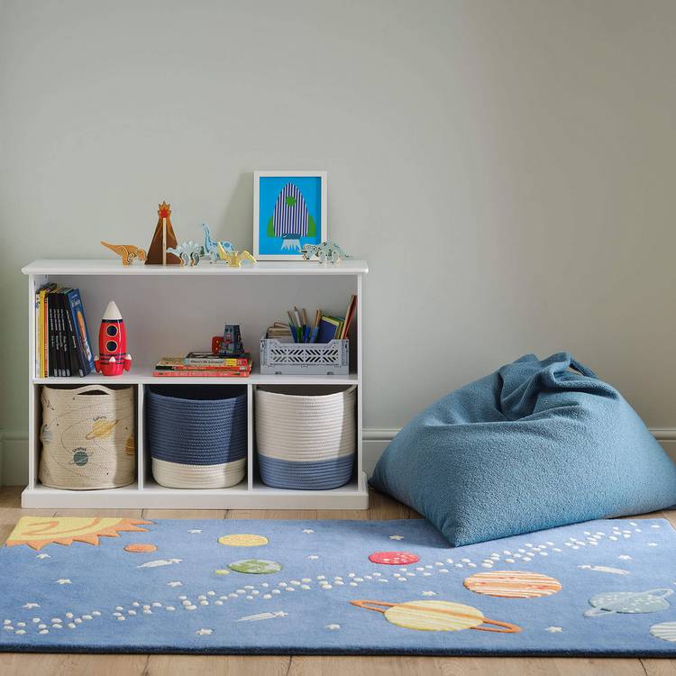 Great Little Trading Company Space Explorer Navy Blue Wool Rug - 180x120cm 0