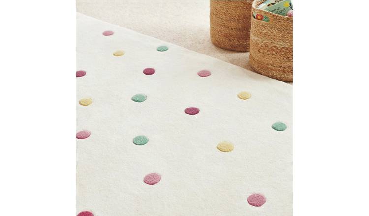 Great Little Trading Company Pastel Spot Wool Cut Pile Rug - 90x120cm