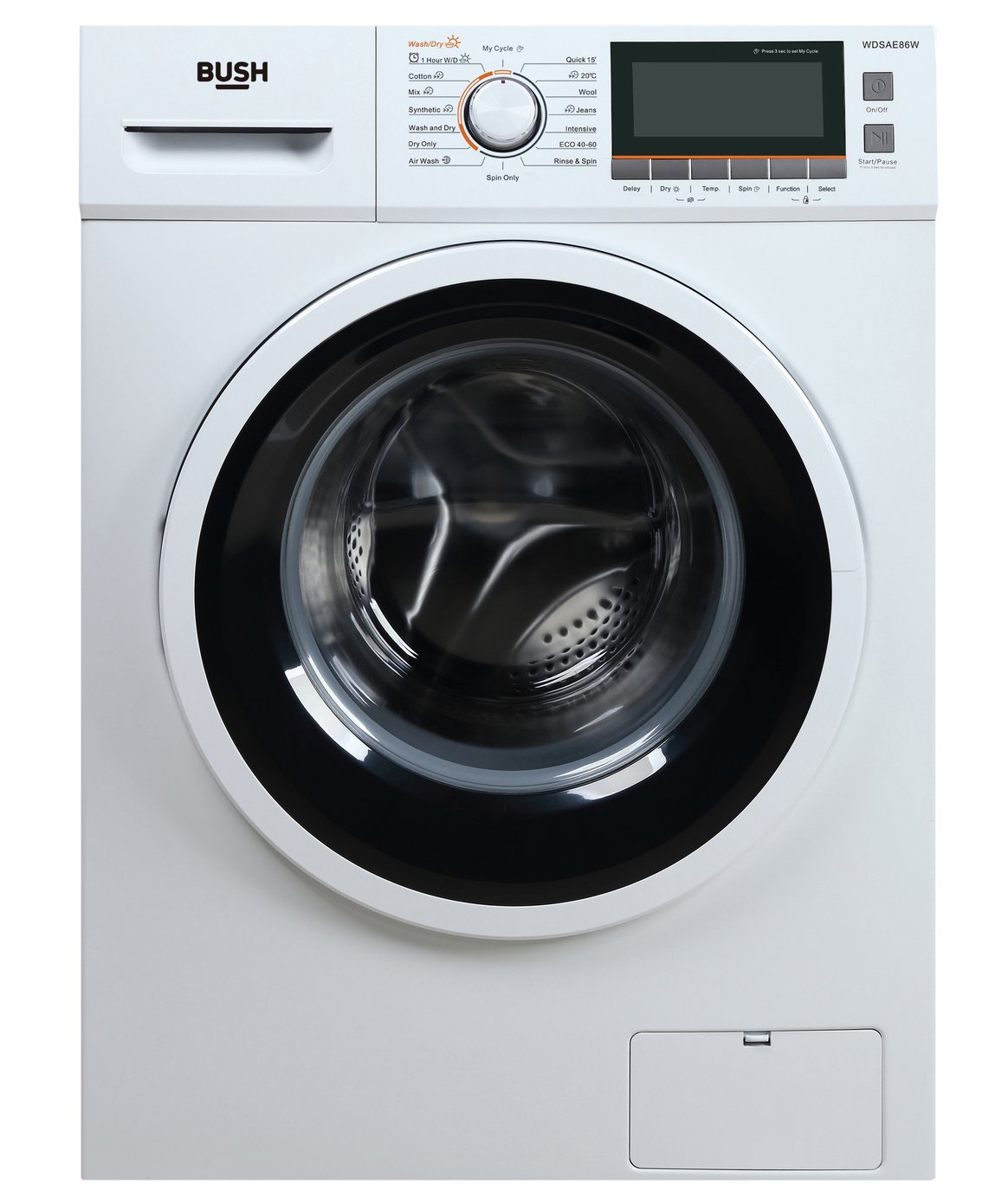 Bush WDSAE86W 8KG/6KG 1400 Spin Washer Dryer - White