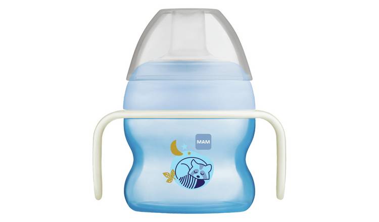 MAM 150ml Baby First Starter Cup Night Glow With Handles -  Blue