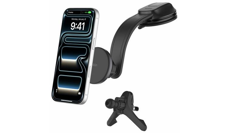 Belkin 15W Qi2 MagSafe Compatible Dash & Vent Mount Charger - Black