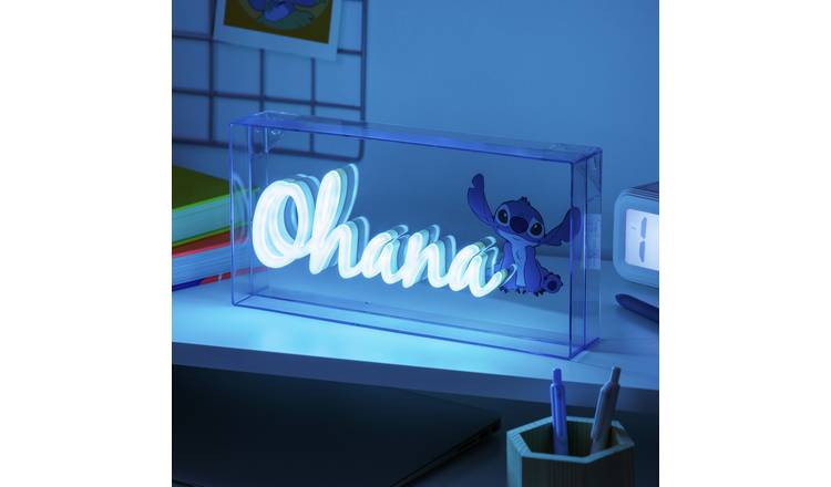 Stitch Ohana Neon Effect LED Kids Novelty Lights - Blue