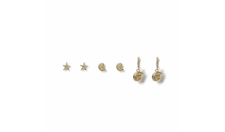 Freedom Starfish, Shell, Spiral Stud and Drop Earrings