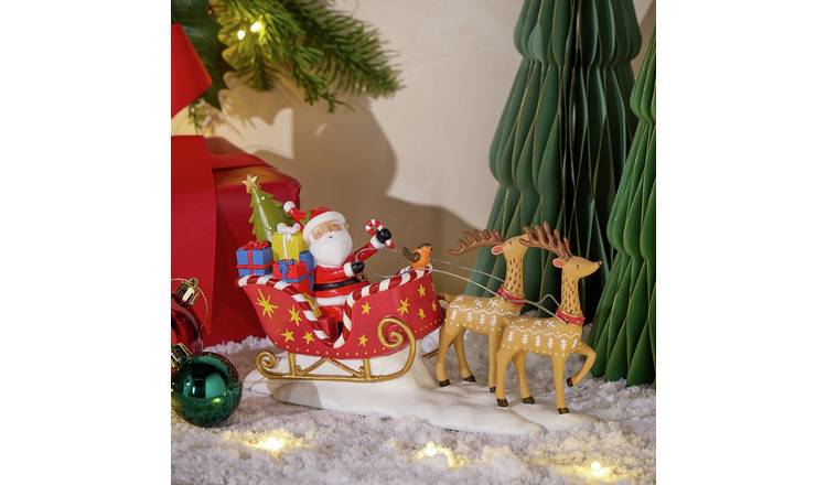 Argos Home Santa Sleigh Resin Tabletop Christmas Decoration