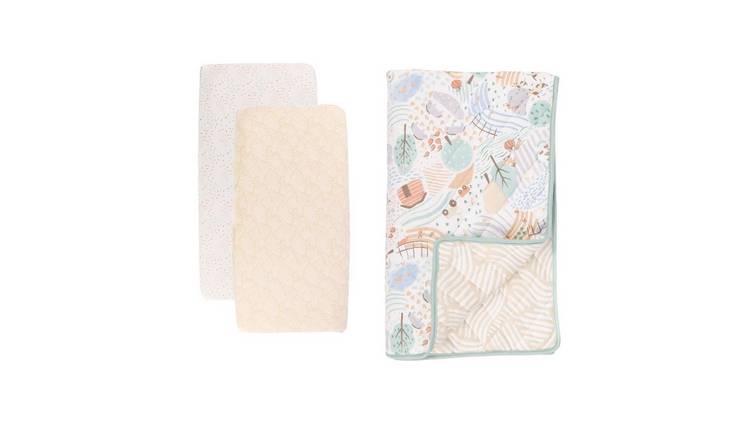 Tutti Bambini Good Life Neutral Cot Bed Coverlet Bundle - 70x140cm