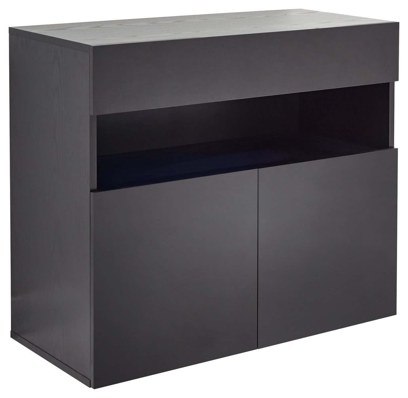 GFW Galicia 3 Door Wall Mounted LED Sideboard - Black