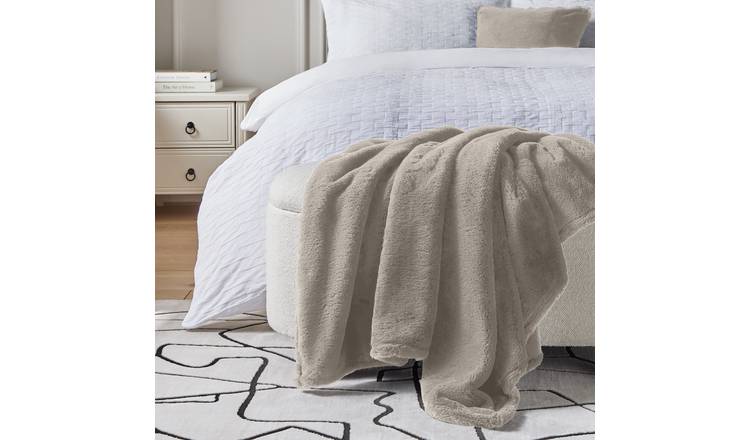 Argos Home Faux Fur Throw - Grey - 150x125cm
