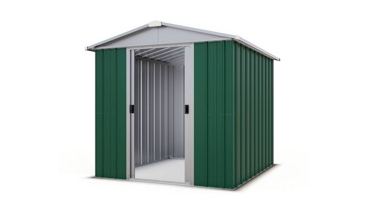 YardMaster Metal Green Apex Garden Shed - 6 x 6ft
