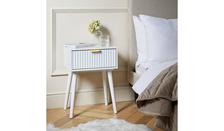 Argos Home Otterlie 1 Drawer Bedside Table - White