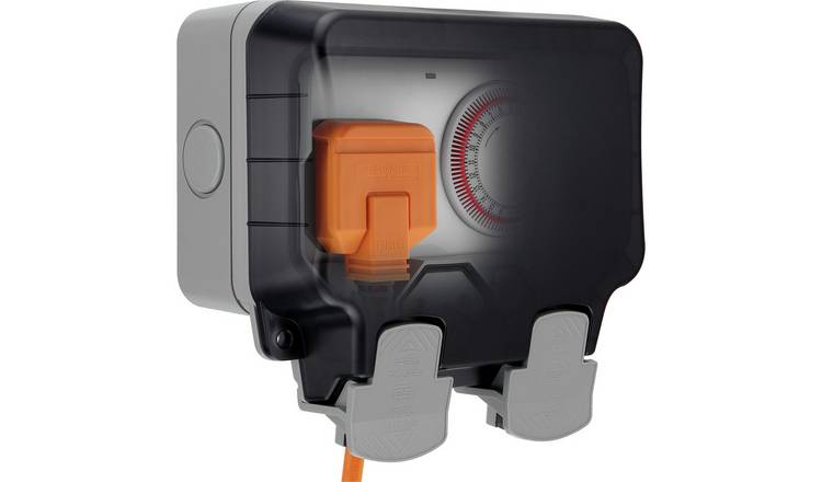 BG 1 Gang Weatherproof Timer Socket - Grey