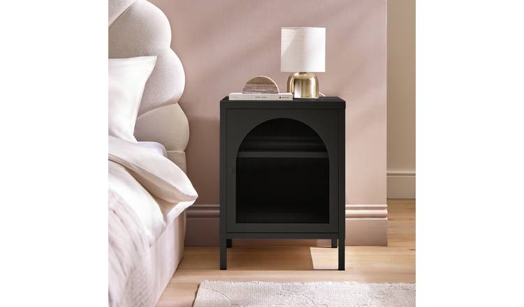 Argos Home Stephanie 1 Door Bedside Table - Black